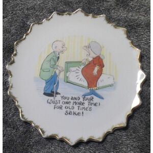 Vintage 1960's Old Couple Comic Joke Plate